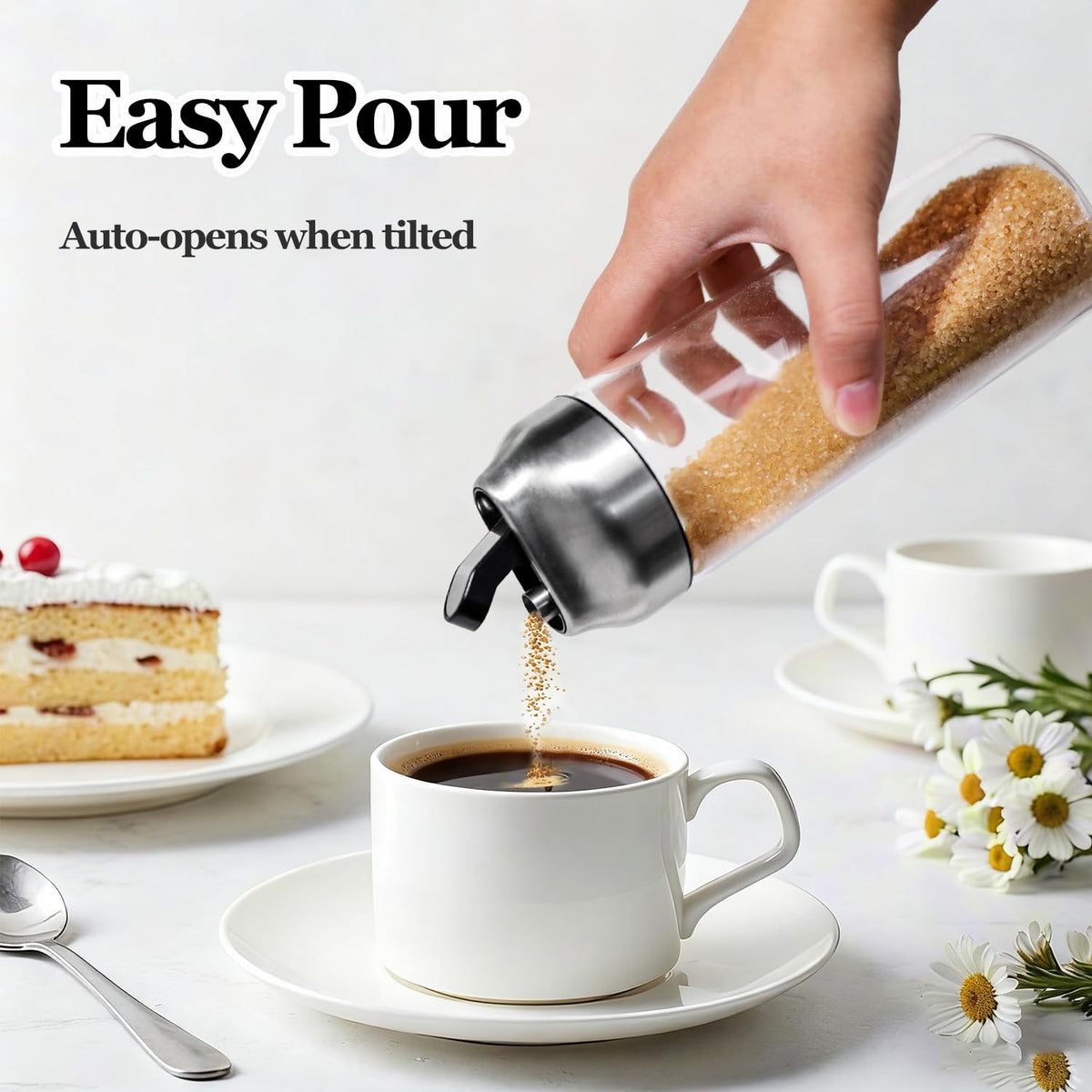 Neodaco glass dispenser suitable for sugar, matcha, creamer, or spices