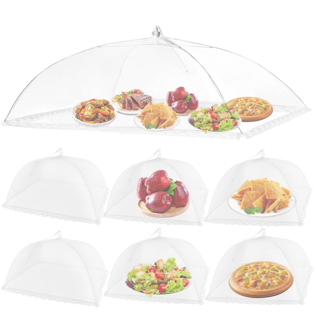 nepak extralarge outdoor food cover protecting bowls at a sunny picnic
