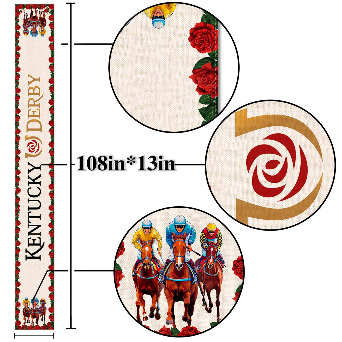 Nepnuser Kentucky table runner decor ideas for kitchen or living room tables.
