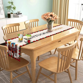 Nepnuser Kentucky table runner on Derby dinner setup for festive tables.