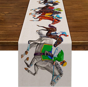 Nepnuser Kentucky table runner derby design enhances Derby party ambiance.