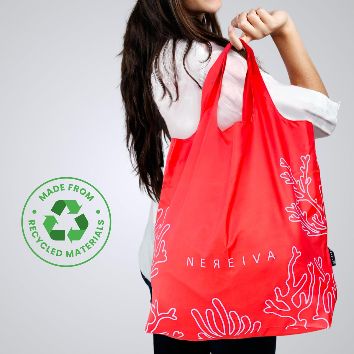 Nereiva coral reef design bags feature a vibrant ocean-inspired motif for daily use.