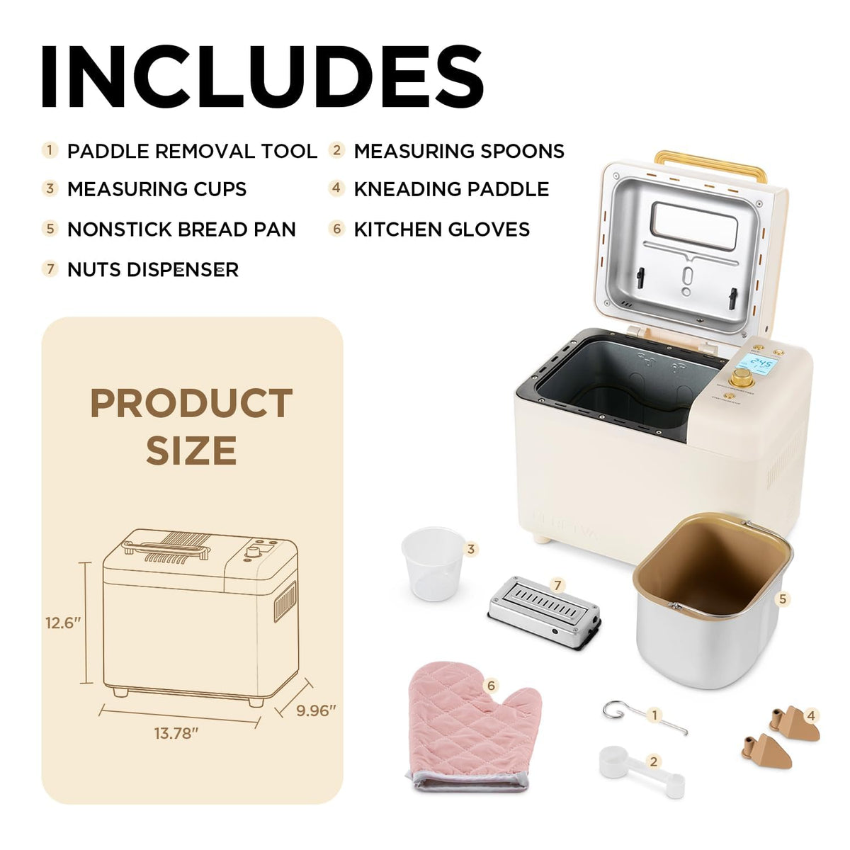 Neretva 15-program bread maker includes gluten-free and sourdough options