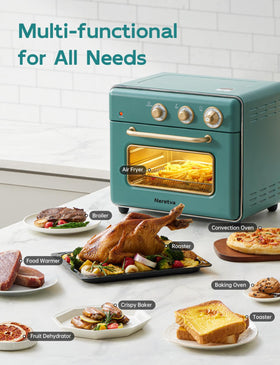 Neretva 21QT 6-in-1 fits an 8-inch pizza with even browning.