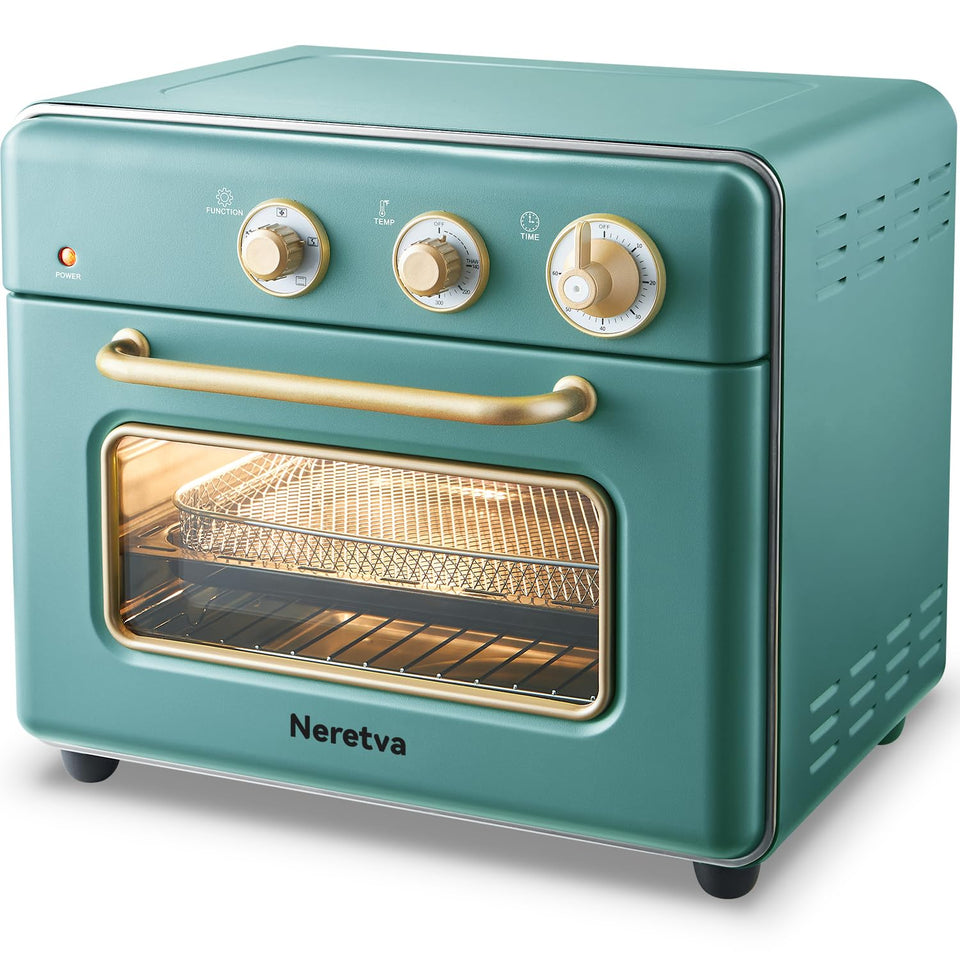 Neretva 21QT 6-in-1 toaster oven front view improves family meal prep.