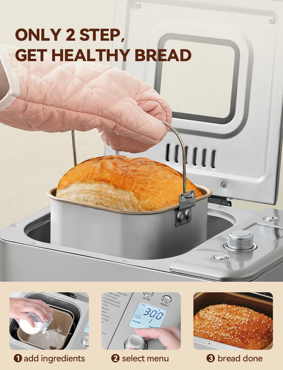 Neretva bread maker 2lb capacity serves 5–6 portions.