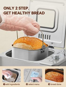Neretva bread maker 2lb capacity serves 5–6 portions.