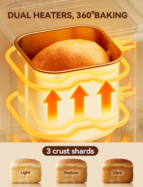 Neretva bread maker dual 360° heaters for even browning.