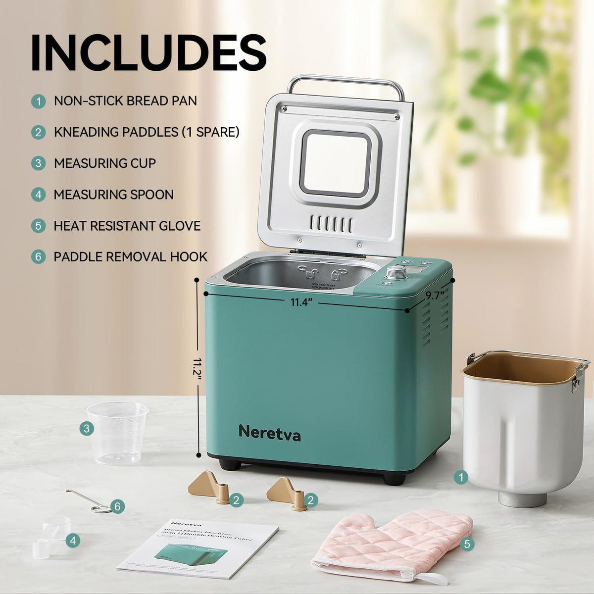 Neretva bread maker stainless steel body conveys durable construction