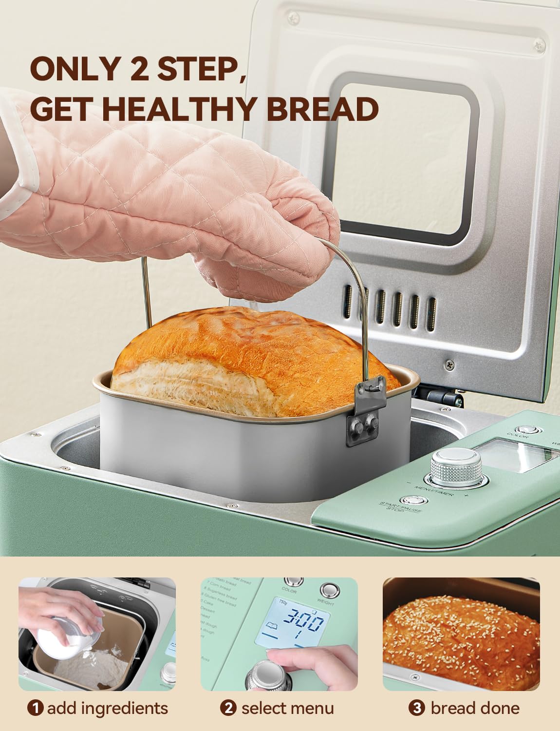 Neretva nonstick ceramic bread pan for easy release and cleaning.