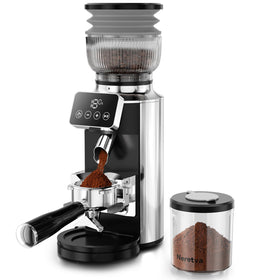 Neretva espresso grinder with conical stainless steel burrs for even grounds and consistent extraction.