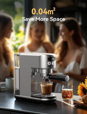 Neretva Espresso Machine stainless steel body ensures durability and easy cleaning.