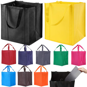NERUB 10-pack reinforced-handle grocery bags for durable daily shopping.