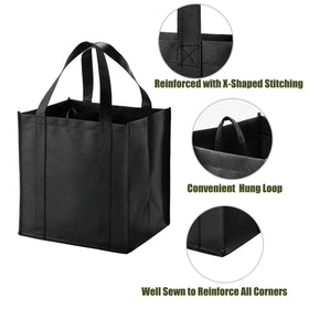 NERUB bags measure 13 x 10 x 15 inches for groceries.