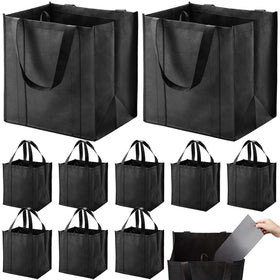 NERUB set of 10 reusable grocery bags with reinforced bottom for heavy loads.
