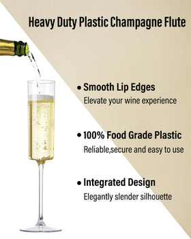 Nervure easy cleanup 6 oz champagne flutes after celebrations