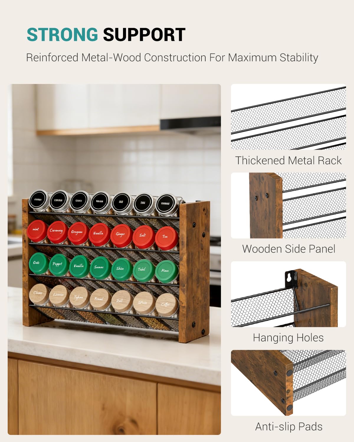 NESAP spice rack confirms jar fit before purchasing.
