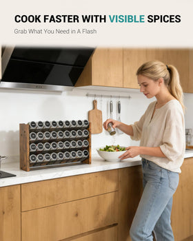 NESAPTO vertical storage layout saves cabinet space and keeps jars within reach