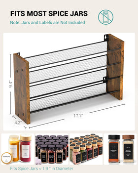 NESAPTO spice rack wood side panels highlight natural warmth and farmhouse style