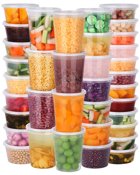 NESCCI 32oz deli containers with lids for meal prep and secure storage