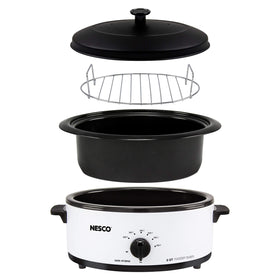 Nesco 4816-14 removable cookwell supports up to 6 servings for family meals.