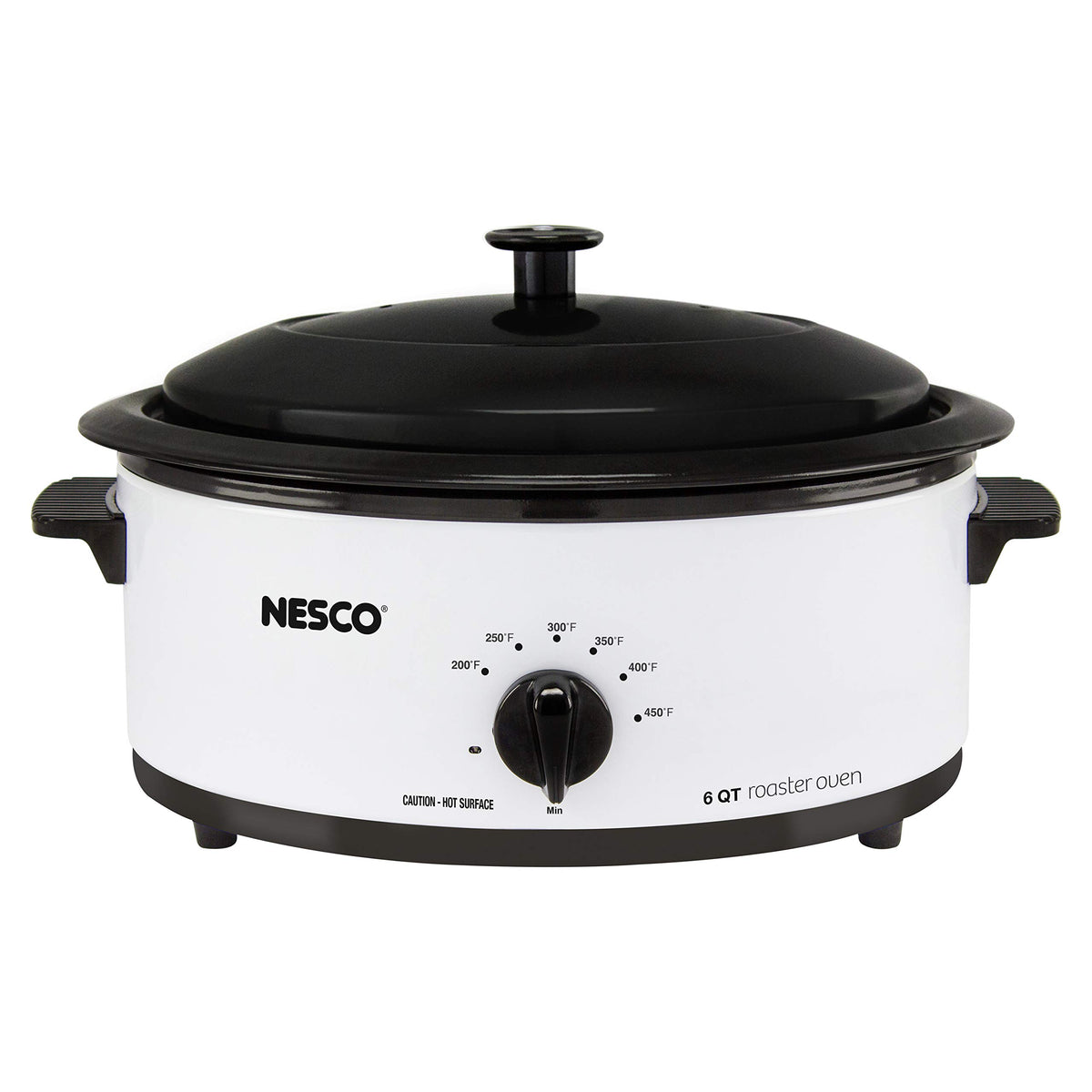 Nesco 4816-14 roaster oven cover with porcelain finish for easy, even roasting.