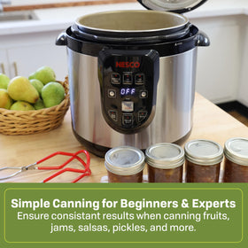 Nesco NPC-9 stainless steel body provides durable construction and easy cleanup.