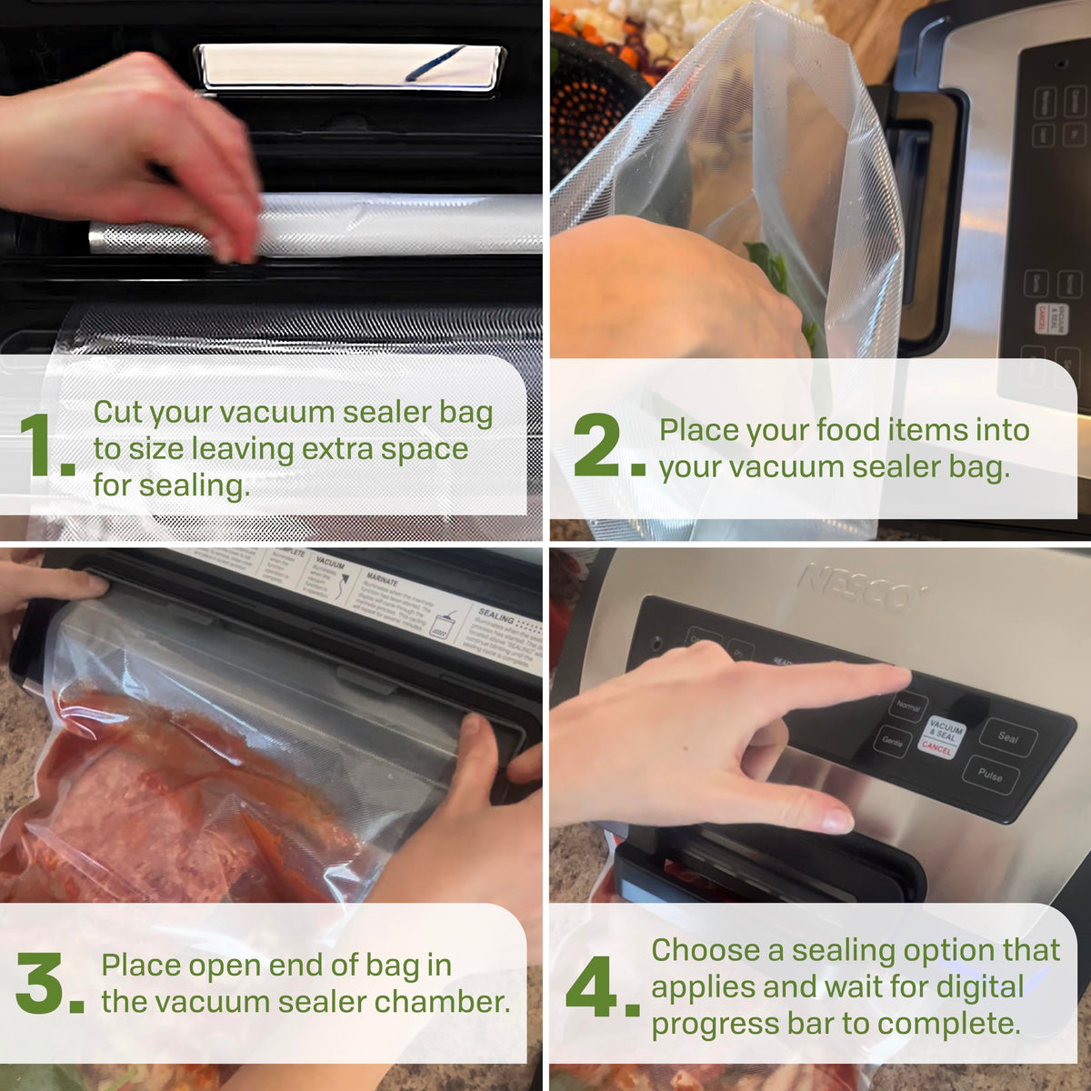 Marinate function speeds flavor infusion in minutes.
