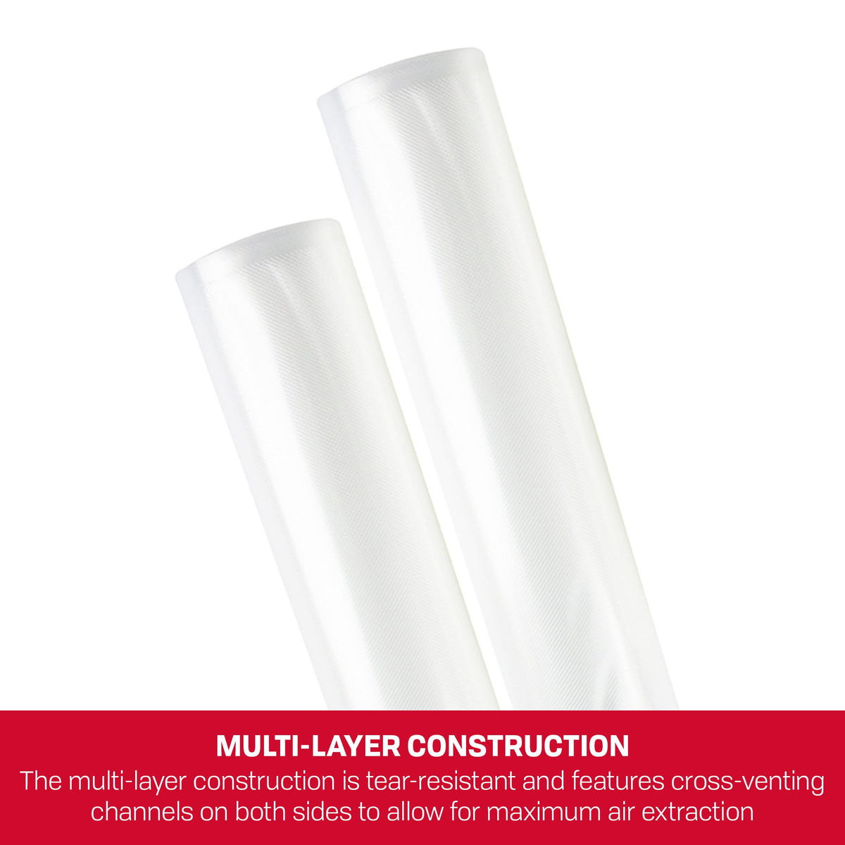 NESCO bag rolls help prevent freezer odors and spoilage during storage.