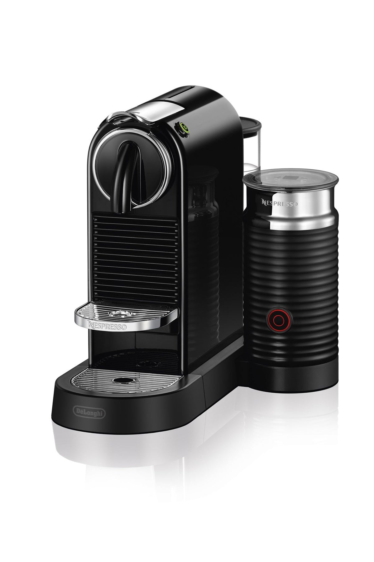 Nespresso CitiZ front view in black showing compact design for small kitchens