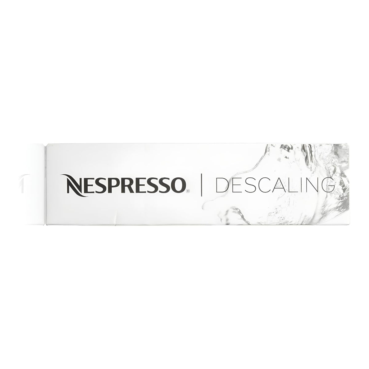 Nespresso descaling kit includes cleaning cloth for easy maintenance and wipe-down.