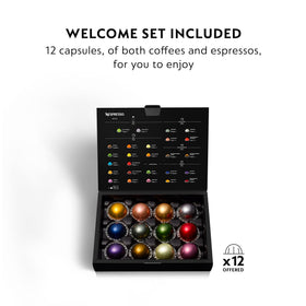 Nespresso Vertuo 54oz water reservoir reduces refills during busy mornings.