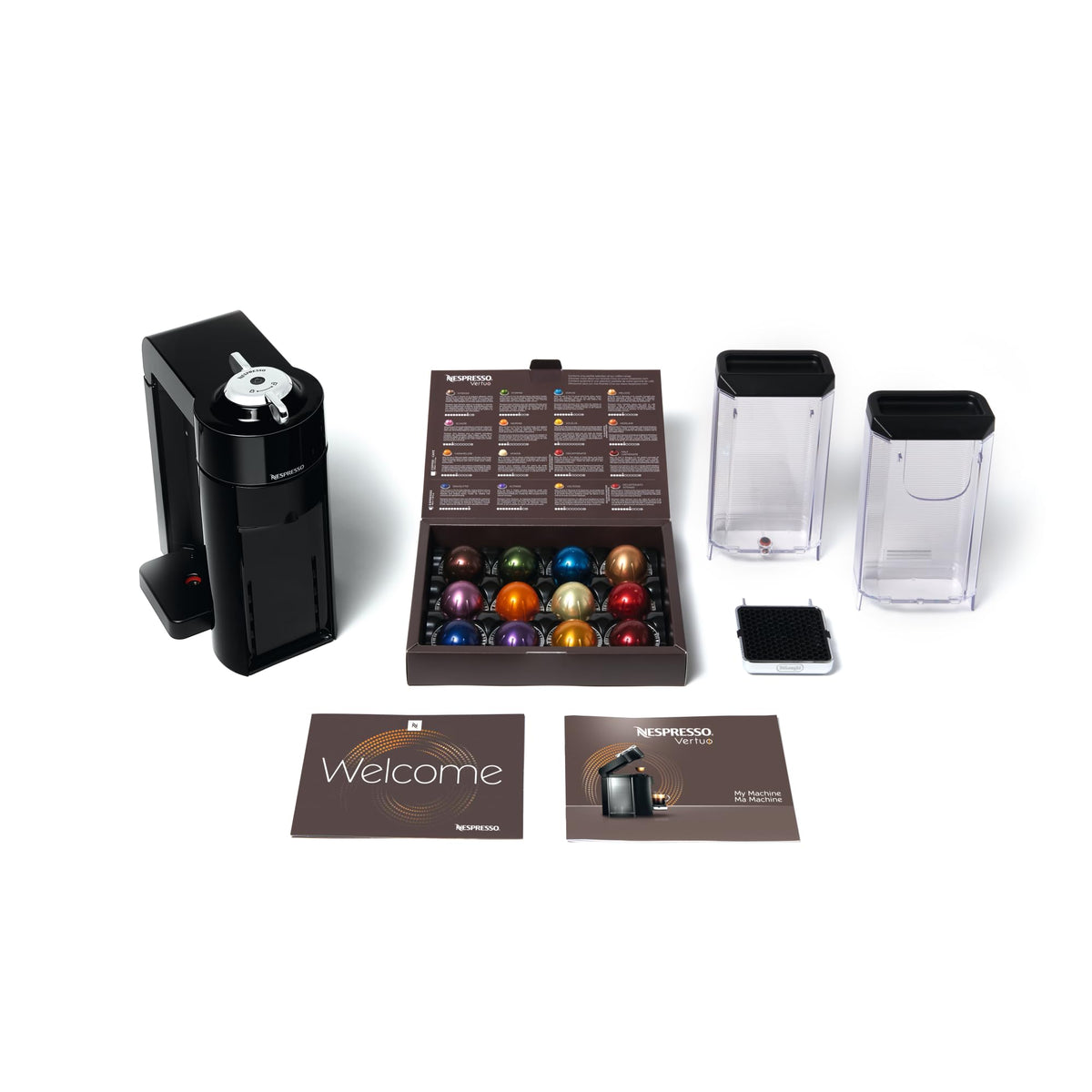 Nespresso Vertuo adjustable drip tray accommodates tall mugs and cups.