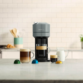 Nespresso Vertuo Next Aeroccino milk frother image shows creamy hot or cold froth.