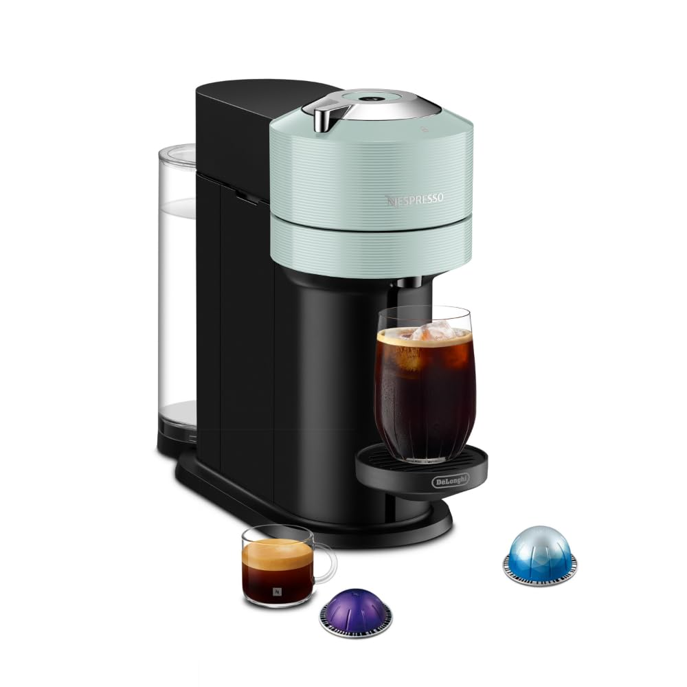 Nespresso Vertuo Next on kitchen counter, compact design for quick coffee.