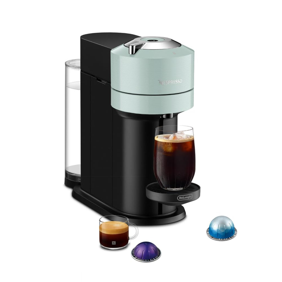 Nespresso Vertuo Next on kitchen counter, compact design for quick coffee.