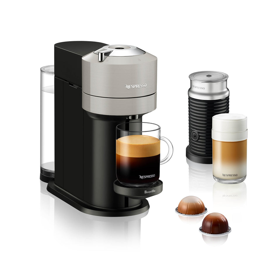 Nespresso Vertuo Next front view shows a compact machine ideal for small kitchens.