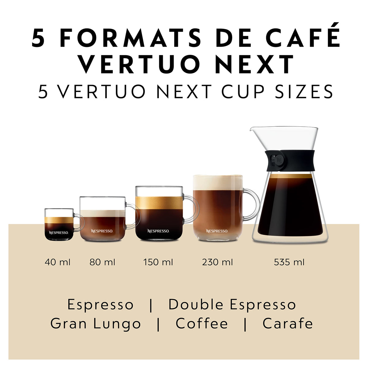 Nespresso Vertuo Next one-button operation shown for simple coffee.