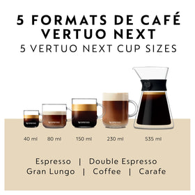 Nespresso Vertuo Next one-button operation shown for simple coffee.