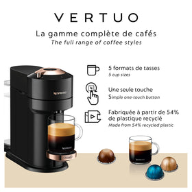 Nespresso Vertuo Next rose gold accent close-up highlighting premium design.