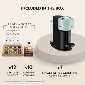 Nespresso Vertuo Next showing six brew sizes for variety.