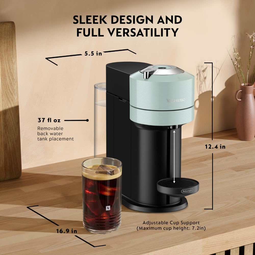 Nespresso Vertuo Next compatible with Vertuo pods for variety.