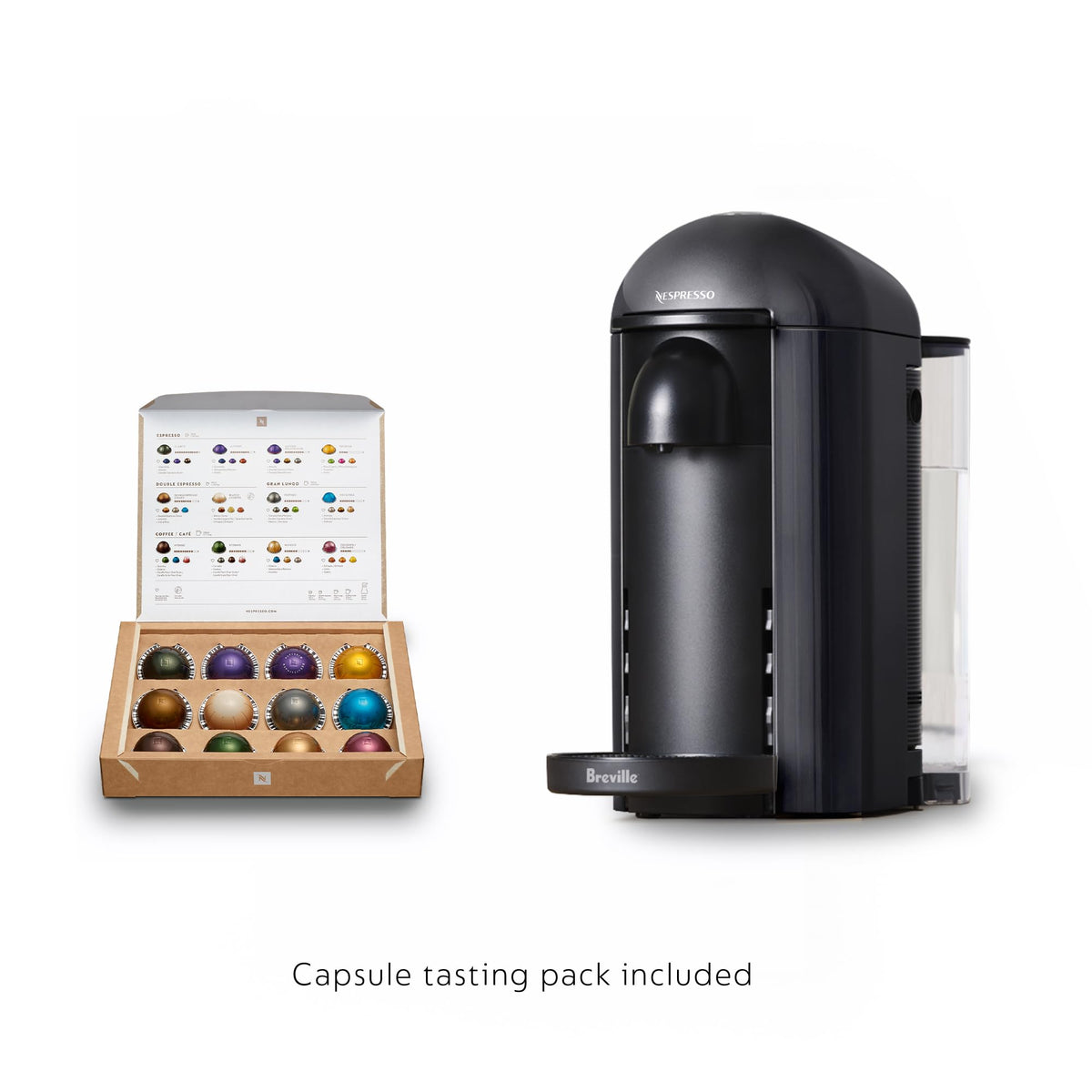 Nespresso VertuoPlus ink black control panel ready for easy selection