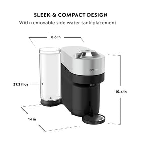 Nespresso Vertuo Pop+ Deluxe drip tray area showing height adaptability for mugs.
