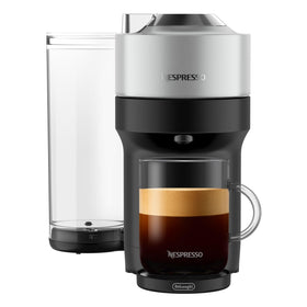 Nespresso Vertuo Pop+ Deluxe front view showing compact, stylish design for modern kitchens.