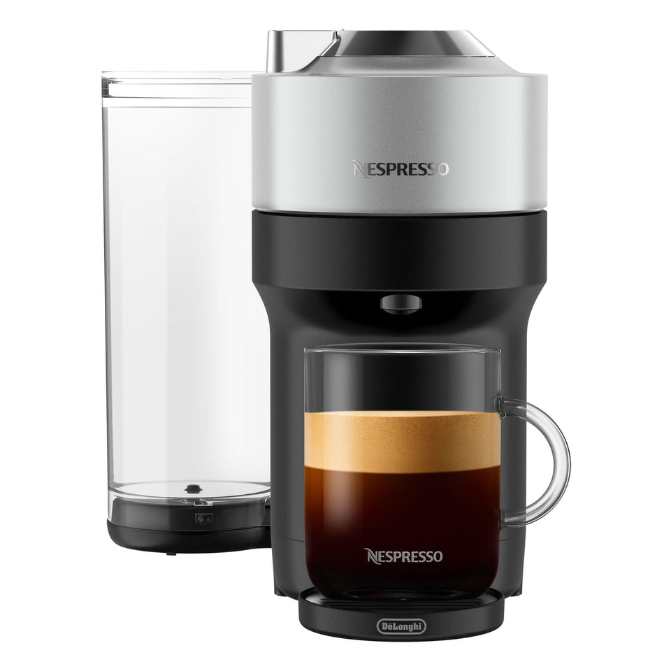 Nespresso Vertuo Pop+ Deluxe front view showing compact, stylish design for modern kitchens.