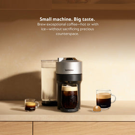 Nespresso Vertuo Pop+ Deluxe side water tank view for easy refilling.