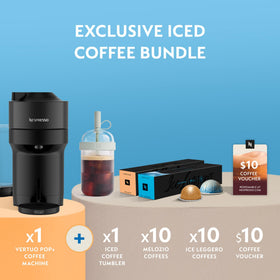 Compact Vertuo Pop+ design with side-access water tank for easy refills.