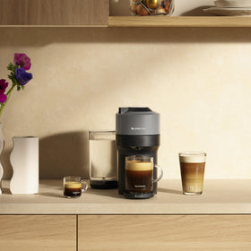 Nespresso Vertuo Pop+ crema detail showing rich foam on a prepared cup.