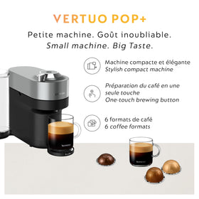 Pod reading feature of the Vertuo Pop+ Deluxe evaluates aroma and crema
